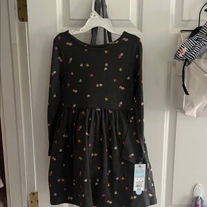 Cat & Jack Dark Dress with Colorful Heart Pattern